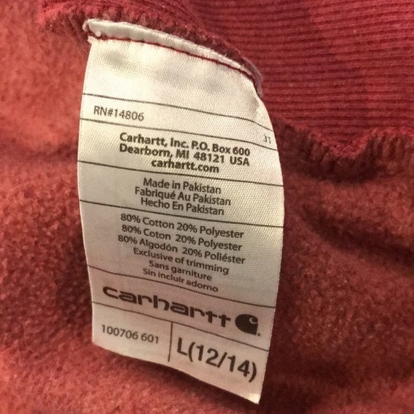 CARHARTT Salmon Zip Up Sweater Size Large - Picture 6 of 9